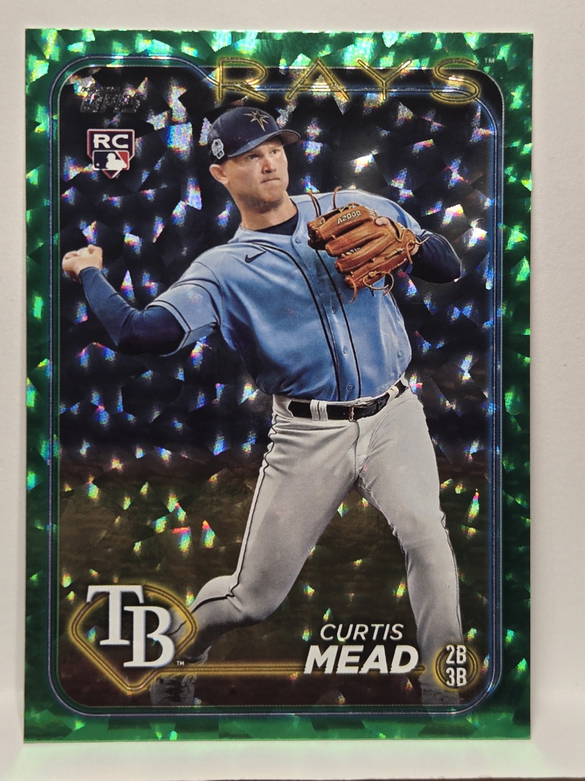 CURTIS MEAD 2024 Topps Series 1 #82 Green Crackle Foil /499 (RC)