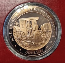 UNCIRCULATED! The Franklin Mint History of the United States Bronze Medal - 1896