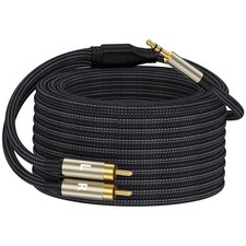 ZTOXLR 20FT 3.5mm to RCA Audio Adapter, HiFi Sound, Metal Shell, 20FT, Black
