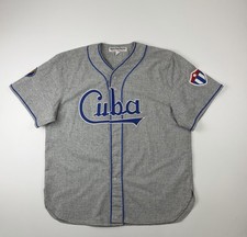 Ebbets Field Flannels Throwback Cuba #47 Baseball Jersey Size XL Wool