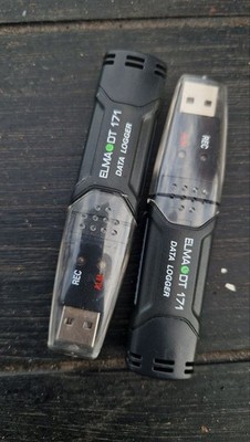 2x ELMA DT171 USB Temp & Humidity Data Logger 32k   UNTESTED   As-Is