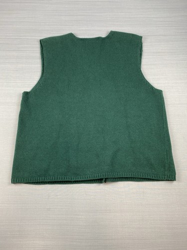 Vintage Susan Bristol Cat Vest Embroidered Green Womens Size Large Buttons - Picture 9 of 9