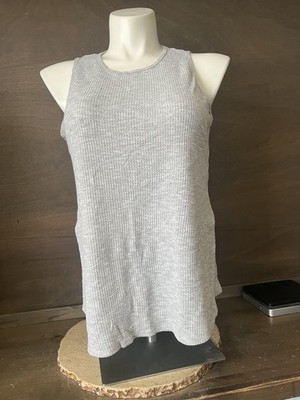 Faded Glory Tank Top Womens SIZE XXL (20) Grey  Ribbed Scoop Neck Stretch