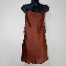 Free People Intimately Mallory Cowl Neck Slip Dress in Rust Mini Boho