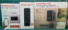 SwitchBot Bundle: Smart Lock For Deadbolt, Keypad Touch Fingerprint, Hub Mini