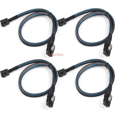 4PCS Mini SAS 36P SFF-8643 to SAS 36P SFF-8087 Raid Data Server Cable 50cm US