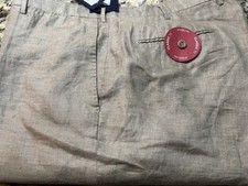 Incotex NEW Light Brown Linen Pants. BENN Model Classic Fit/ Pattern B.  375