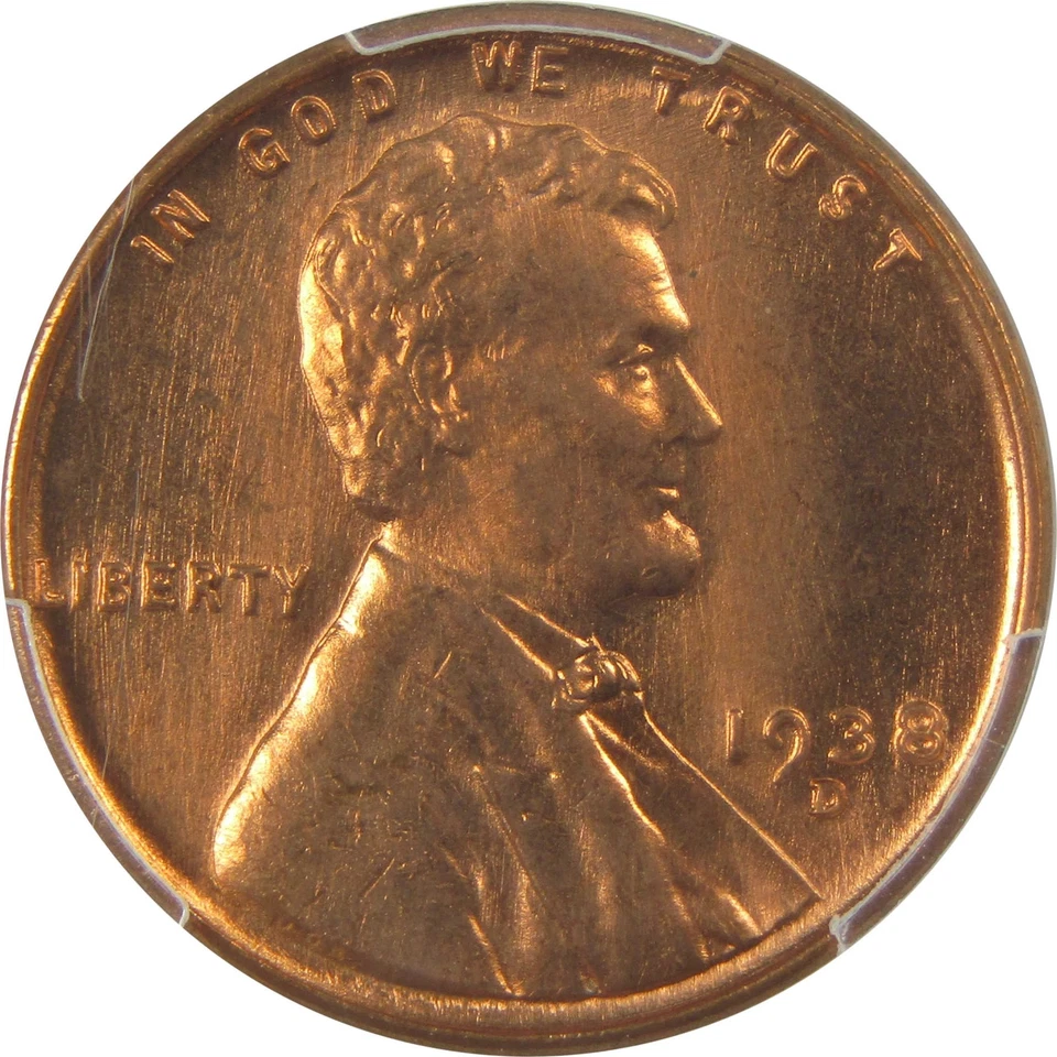 1938 D Lincoln Wheat Cent MS 67 RD PCGS Penny Uncirculated SKU:I22397 - Image 3 of 4