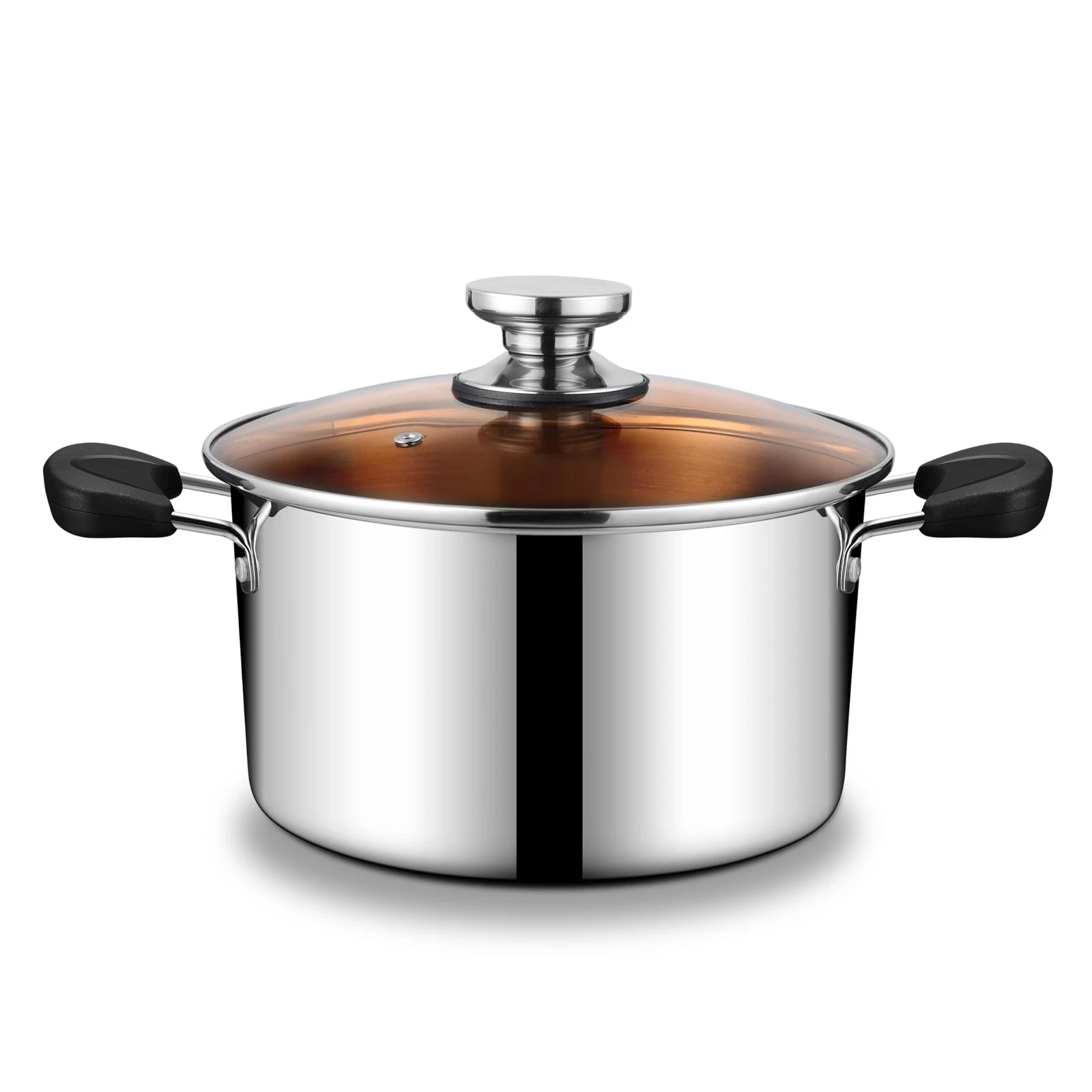 6 Quart Stainless Steel Stock Cooking Pot, Tri-Ply Soup Induction Pot Stockpo...