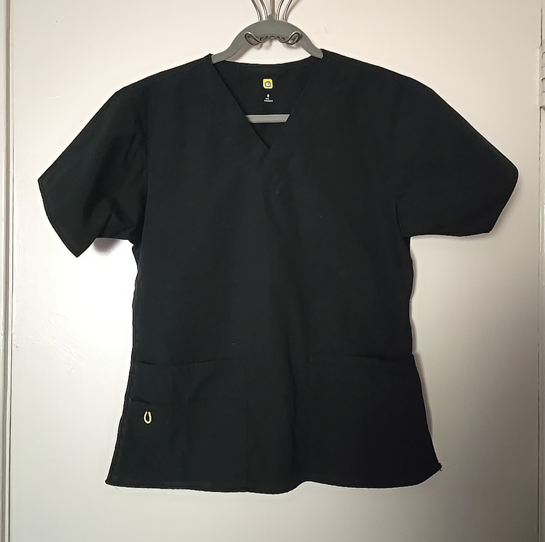 WonderWink Origins Women's Scrub Set Top & Pants Black Sz Small Style 6016/5026