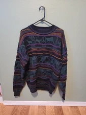 Vintage TOSANI Crewneck Sweater COOGI STYLE 3D Knit - Canada Made Mens Large