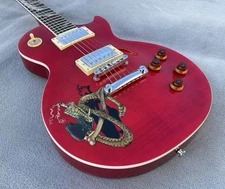 Bone Nut Electric Guitar Carved Wragon Top Beautiful Inlays Glossy Finished