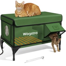 Cat House Indoor Outdoor Elevated Flat Shelter Pawcrux Escape Door Green 3 Optio