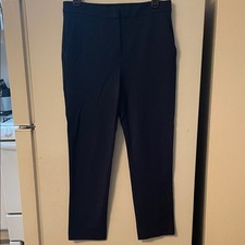 Theory Women's Size 4 Navy Dress Pants Pockets Double Clasp Career Modest Soft
