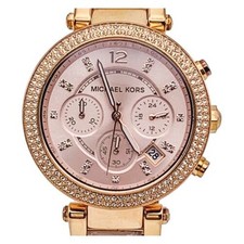 Michael Kors Parker MK5896 Blush Dial Lady's Watch Rose Gold Color Wristwatch