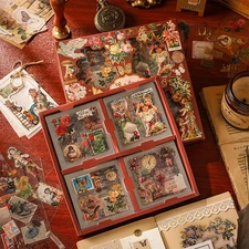 455Pcs Natural Stickers for Scrapbooking, Plants Flowers Butterfly Mushroom Peop