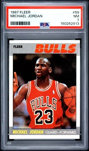 1987 FLEER #59 MICHAEL JORDAN PSA 7