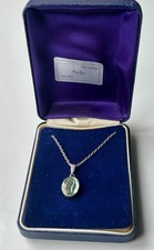 Sterling Silver 925 Ariki Paua Shell Necklace & Pendant 47 cm Chain 18.5 inch 