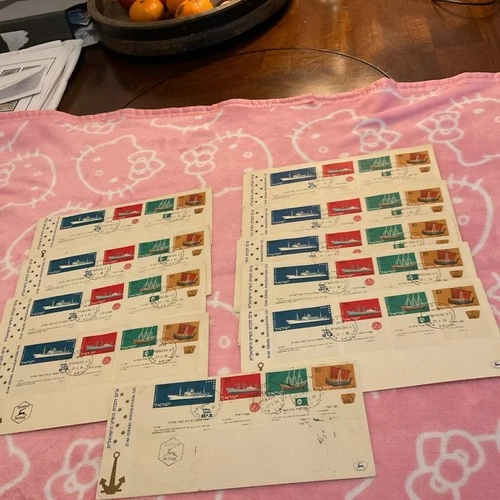 Israel-(-1958-)-Sc.#138-141-HONOR ISRAEL’s MERCHANT FLEET-lot of 10-FDC’s-#8