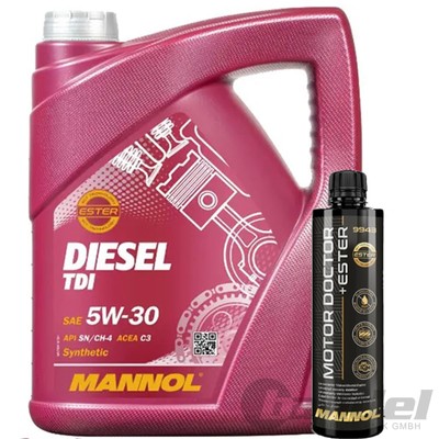 5L MANNOL DIESEL TDI MOTORÖL SAE 5W30+MOTOR DOCTOR+ESTER ADDITIV für VW 505.01