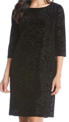 Little Black Velvet Burn out Sz 14 Dress 90s Fairy Whimsigoth  Y2K Holiday Party
