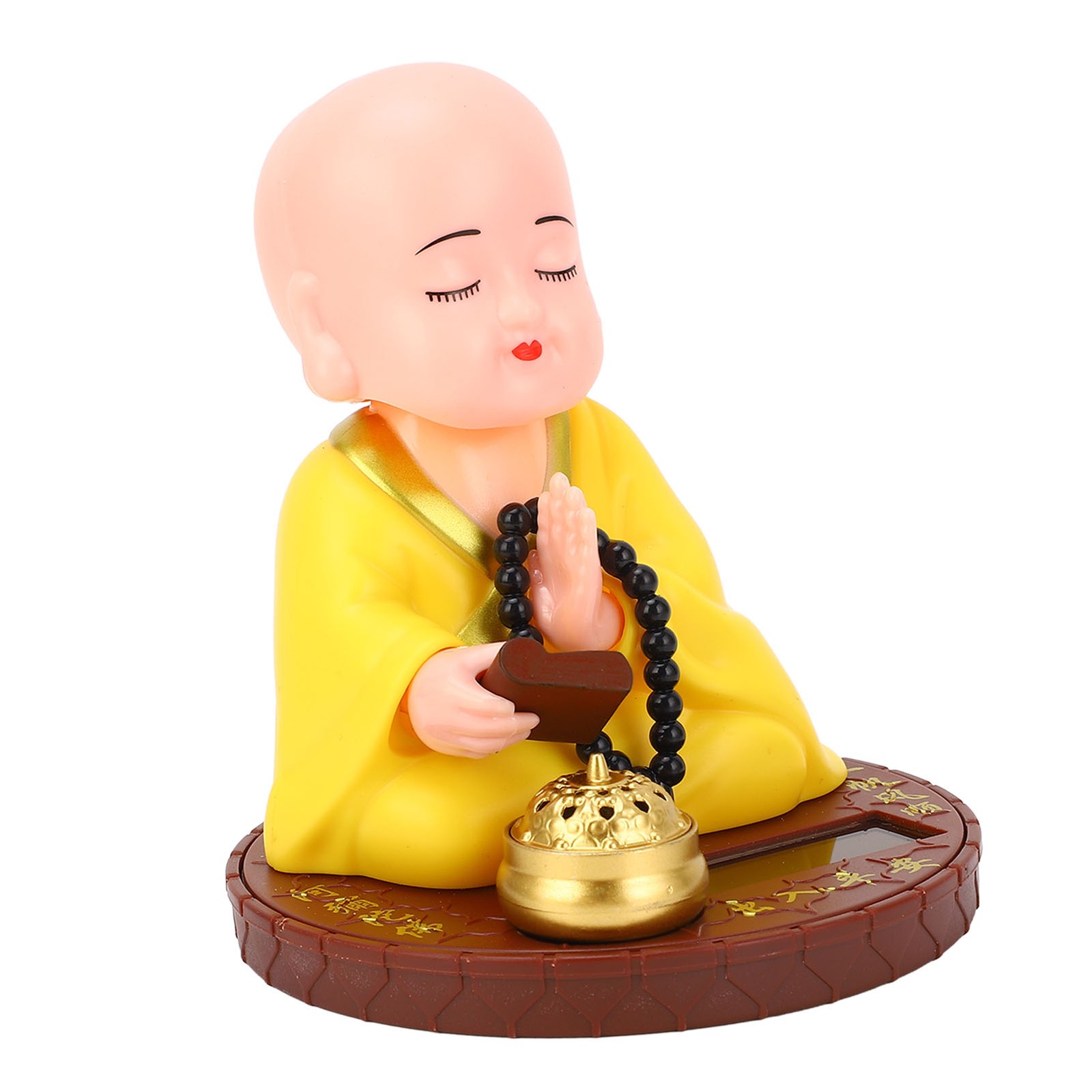 Little Monk Figurine Solar Powered Auto Nodding Little Monk Statue For Office De