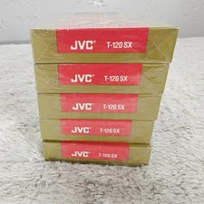 JVC SX Gold Premium Quality T-120 VHS Tapes Factory Sealed Lot of 5 EP 6 Hours