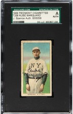 Signed 1909-11 T206 Piedmont 150 Rube Marquard (Hands at Thighs) SGC Authentic