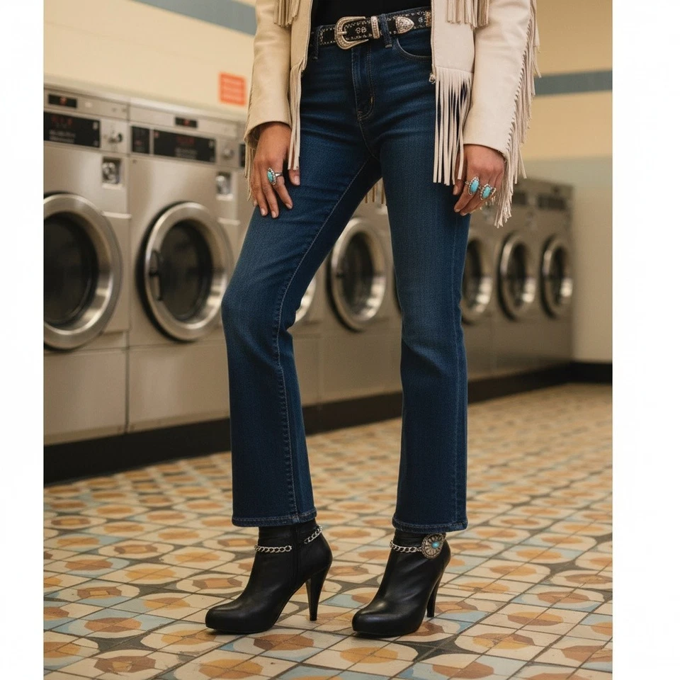 Women 2PCS Silver Metal Boot Chain Bracelet Shoe Anklets Flower Charm Turquoise - Imagem 3 de 4