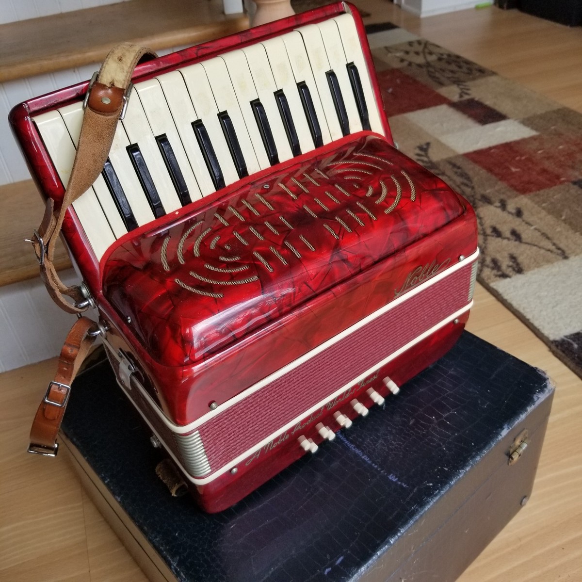 Italian accordion Noble Italy PEARL & RED MOTHER OF PEARL | eBay