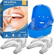 Reazeal Moldable Dental MOUTH GUARD Protection - Customizable - 4 Mouthguards