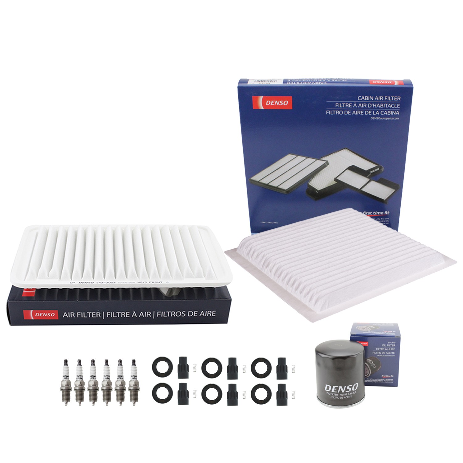 Denso Tune Up Kit 6 Spark Plugs  Boots Kit for Highlander 3.3L V6 Auto 3MZ-FE