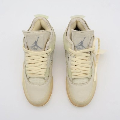 Nike Air Jordan 4 Sail Off-White Cream Men display picture 1