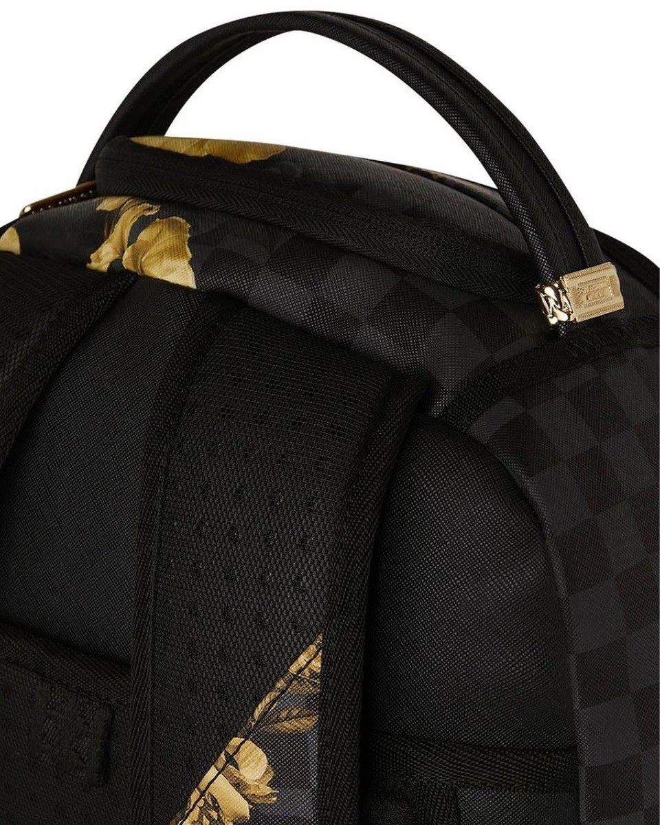 SPRAYGROUND LIMITED EDITION BACKPACK GOLD FLORAL REMIX SHARK ROSES