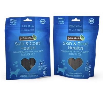 2 Bags - Dog Dental Sticks (Small) Get Naked Skin & Coat Health Chicken Flavor