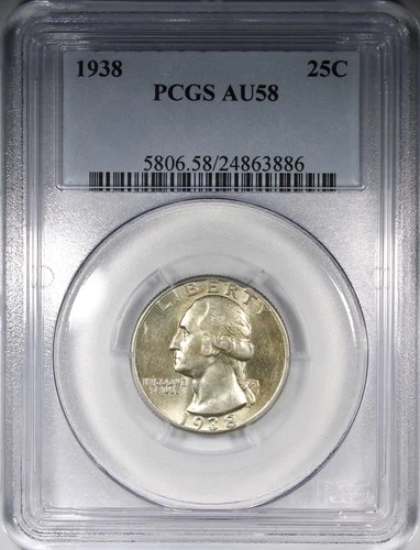 1938-P Washington Quarter PCGS AU58 Everyman Set Circulated