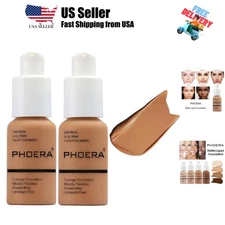 2Pack PHOERA Foundation,Full Coverage Foundation, Concealer Foundation Full C...