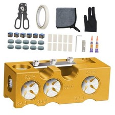 11-in-1 Billiards Pool Cue Tip Shaper, Pool Cue Tips Aluminum Yellow