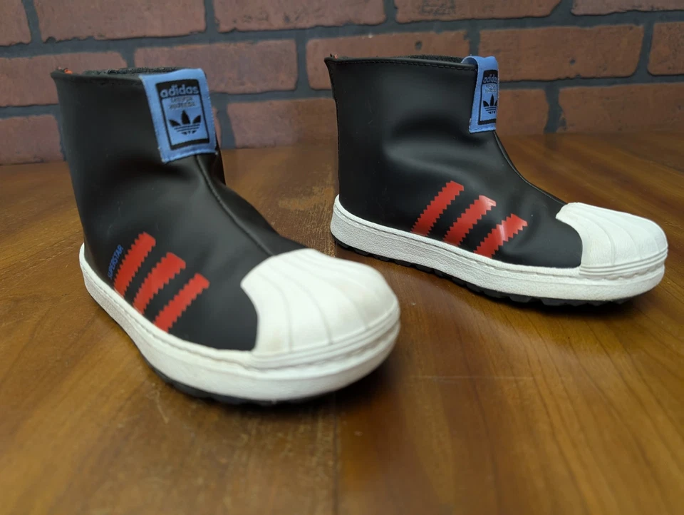 Adidas Superstar 360 Bota de Lluvia Negro Rojo Tenis Niños Talla 10 K Forrado con Cremallera Foto 4 de 4