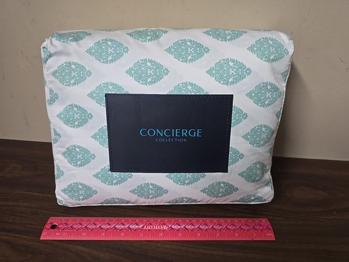 Set lenzuola 6 pezzi nuova collezione Concierge Queen taglia 100% cotone bianco e verde