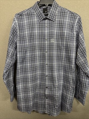 JF (Ferrar)Men s XL Plaid Slim Fit Button Down 17-17.5 Neck Nwot Business Casual