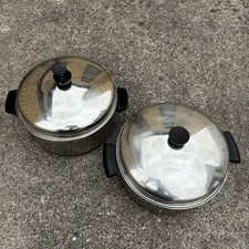 Lot of 2 Revere Ware 6qt Stock Pots  Lids Copper Bottom