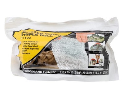 Woodland Scenics Plaster Cloth, Triple Roll 8'' x 45'' [WOOC1192]