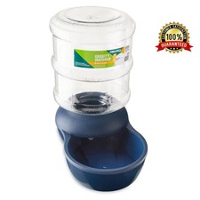 4 Gallons XL Extra Large Pet Waterer Gravity Dogs Cats All-day Fountains Blue