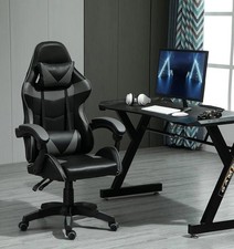 Swivel Gaming Chair Faux Leather Home Office Chair Sports Desk Tilt Chair A