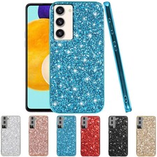 For Samsung Galaxy S25 S24 Ultra S23 S25 FE S22 S21 Bling Sparkly TPU PC Case