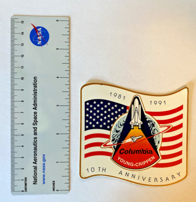 Vintage 1992 Space Flight NASA Sticker Decal Commemorating STS-1 Columbia