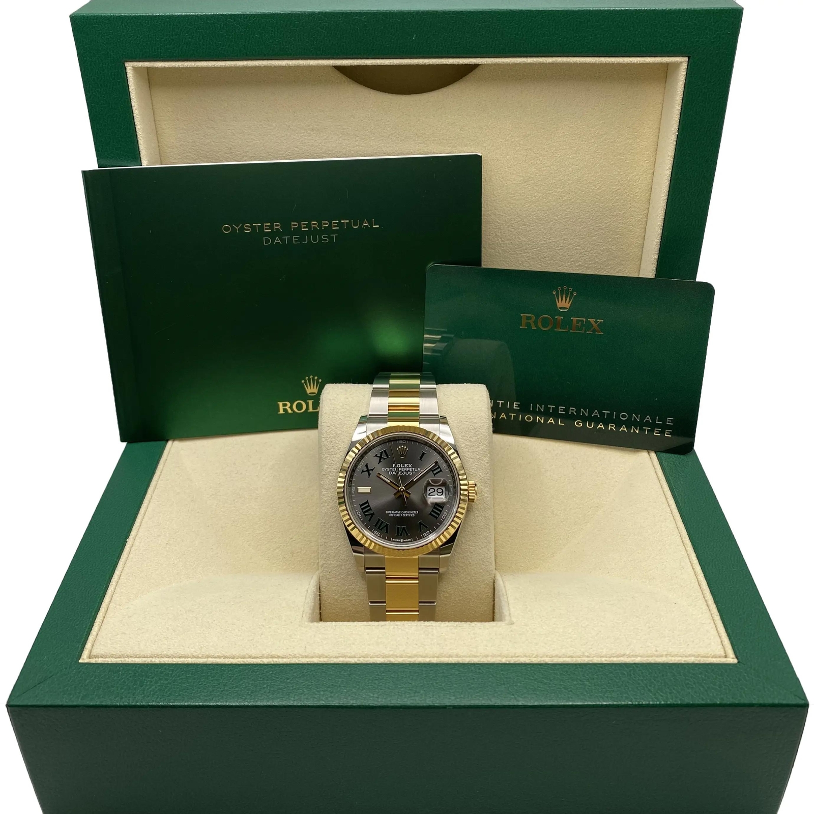 Rolex Datejust 36mm 126233 Steel Yellow Gold Wimbledon Dial Watch B&P 2025