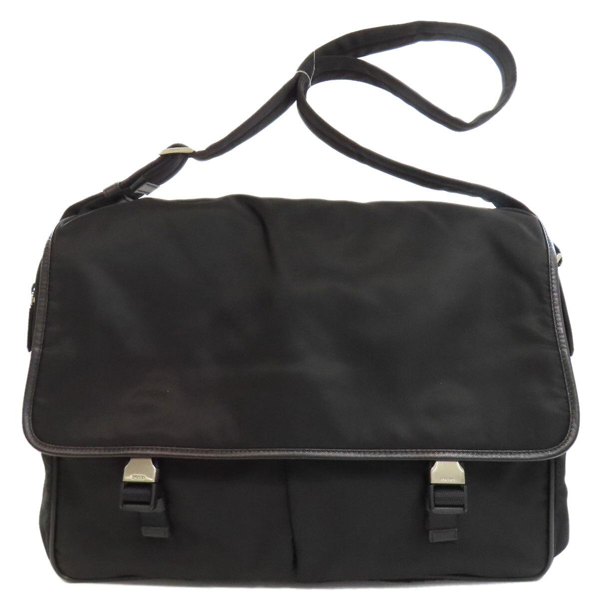 Prada Nylon Shoulder Bag with Logo Hardware-image
