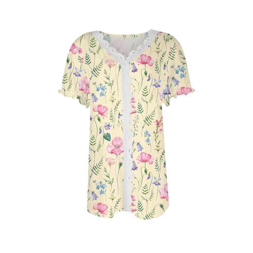 Womens Base Loose Short Pullover Summer Tops Sleeve V neck Ladies Shirt Blouse - Bild 8 von 64